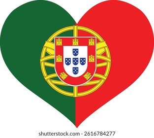 Portugal Country Map Vector And Flag Design
