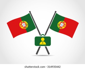 Portugal Crossed Emblem Flag Business Duty