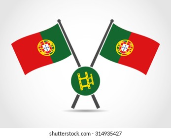 Portugal Crossed Emblem Flag Film