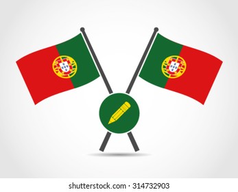 Portugal Crossed Flag Emblem Author