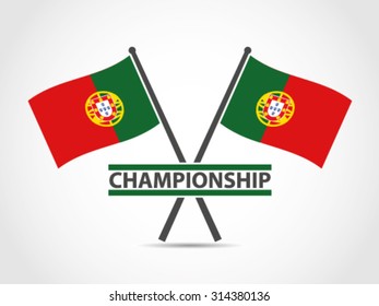 Portugal Crossed Flag Emblem Championship