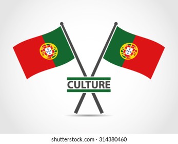 Portugal Crossed Flag Emblem Culture