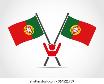 Portugal Crossed Flag Emblem Evil Celebrate