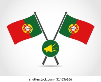 Portugal Crossed Flag Emblem Free Speech