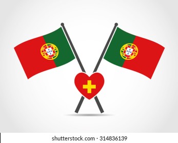 Portugal Crossed Flag Emblem Health Care