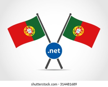 Portugal Crossed Flag Emblem Network