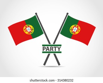 Portugal Crossed Flag Emblem Party