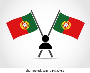 Portugal Crossed Flag Emblem People