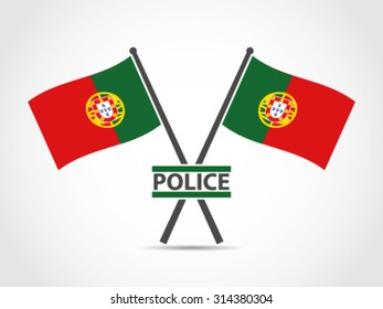Portugal Crossed Flag Emblem Police