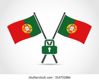 Portugal Crossed Flag Emblem Security