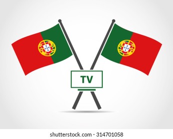 Portugal Crossed Flag Emblem TV