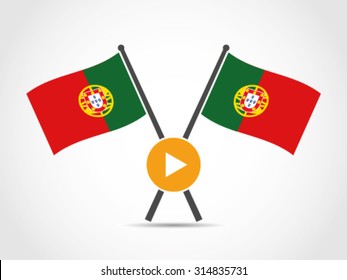 Portugal Crossed Flag Emblem Video Streaming