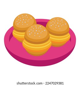 Portugal cupcake icon isometric vector. Food cuisine. Meal tart