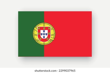 Portugal .Detailed flag on white background. Vector illustration