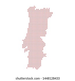 Portugal Dotted Map Networking Dot Motion Graphic 4K. National corporate red color of the country
