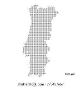 Portugal dotted map. Vector10.