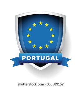 Portugal - EU member flag vector shield