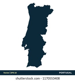 Portugal - Europe Countries Map Vector Icon Template Illustration Design. Vector EPS 10.