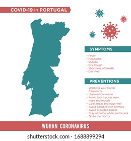 Portugal Europe Country Map. Covid-29, Corona Virus Map Infographic Vector Template EPS 10.