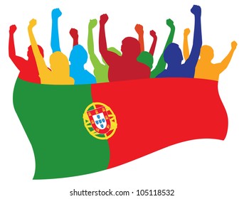 Portugal fans vector illustration