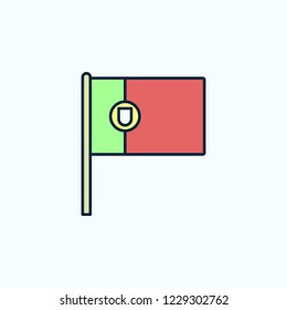 Portugal flag 2 colored line icon. Simple colored element illustration. Portugal outline symbol design from flags set