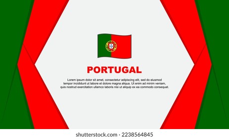 Abstrakte Design-Vorlage für die portugiesische Flagge. Portugal Independence Day Banner Cartoon Vektorgrafik. Portugal Design