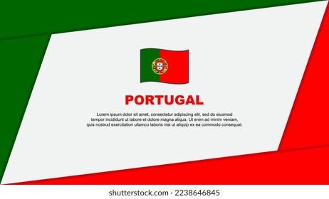 Plantilla de diseño de fondo de resumen de bandera de Portugal. Ilustración del vector de caricaturas del Día de la Independencia de Portugal. Día de la Independencia de Portugal