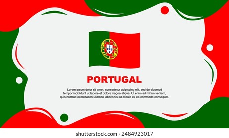 Plantilla de diseño plano de fondo Abstractas de la bandera de Portugal. Ilustración vectorial del Fondo de pantalla de Anuncio del Día de la Independencia de Portugal. Portugal Antecedentes