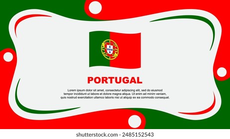 Portugal Flag Abstract Background Flat Design Template. Portugal Independence Day Banner Wallpaper Vector Illustration. Portugal Independence Day