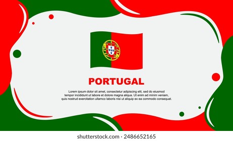 Portugal Flag Abstract Background Flat Design Template. Portugal Independence Day Banner Wallpaper Vector Illustration. Portugal Banner