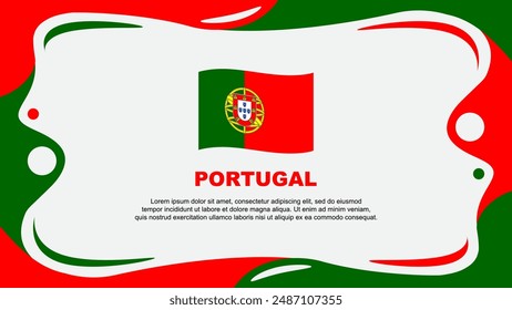 Portugal Flag Abstract Background Flat Design Template. Portugal Independence Day Banner Wallpaper Vector Illustration. Portugal Flag