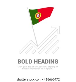 Portugal Flag with analytics graph up, Bold heading and place for text template
