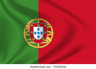 Portugese Flag Rippling Stock Illustration 184140473