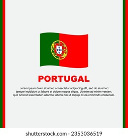 Portugal Flag Background Design Template. Portugal Independence Day Banner Social Media Post. Portugal Cartoon