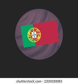 Portugal flag with black background vector illustration