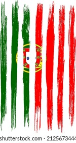 Portugal flag with brush paint textured isolated  on png or transparent background,Symbol of Portugal,template for banner,promote, design, and business matching country poster, vector illustration 