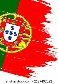 Portugal flag with brush paint textured isolated  on png or transparent background,Symbol of Portugal,template for banner,promote, design, and business matching country poster, vector illustration 