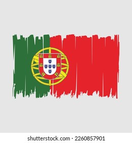 Portugal Flag Brush Strokes Vector