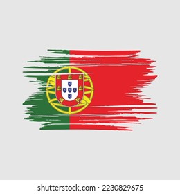 Portugal Flag Brush Vector Illustration