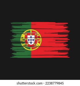 Ilustración del vector del pincel de bandera de Portugal