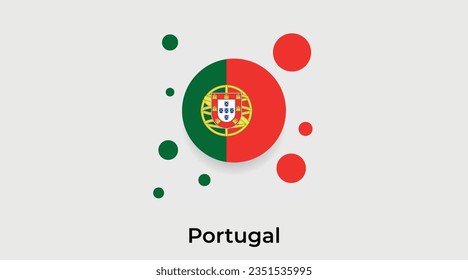 Portugal flag bubble circle round shape icon colorful vector illustration