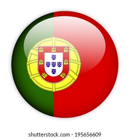 Portugal flag button on white