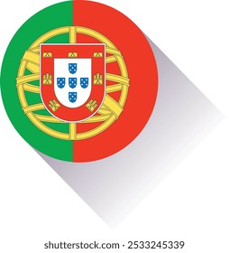 Ícone de Forma de Círculo de Sinalizador de Portugal
