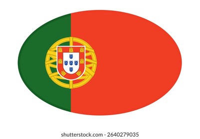 	
Portugal flag ellipse shaped. vector	
