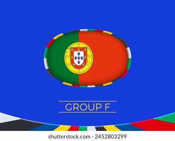 Portugal flag for football tournament, national team sign. Vector illustration.