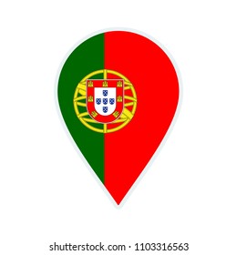 Portugal flag icon. Travel icon. Travel destination of Portugal. Portugal badge. Flag badge.