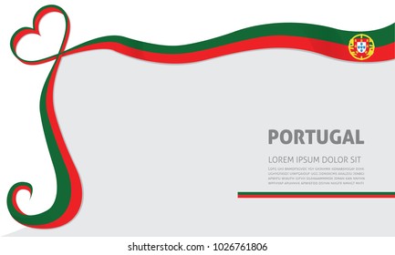 portugal flag and love ribbon