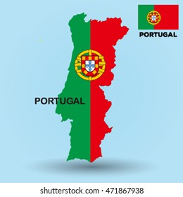 Portugal flag map