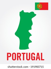 Portugal Flag and Map Set - Vector