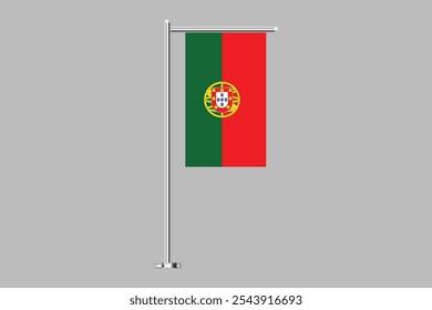Portugal flag, The flag of Portugal, Flag of Portugal national country symbol illustration Vector, Rectangle Portugal flag illustration, Flat vector illustration
